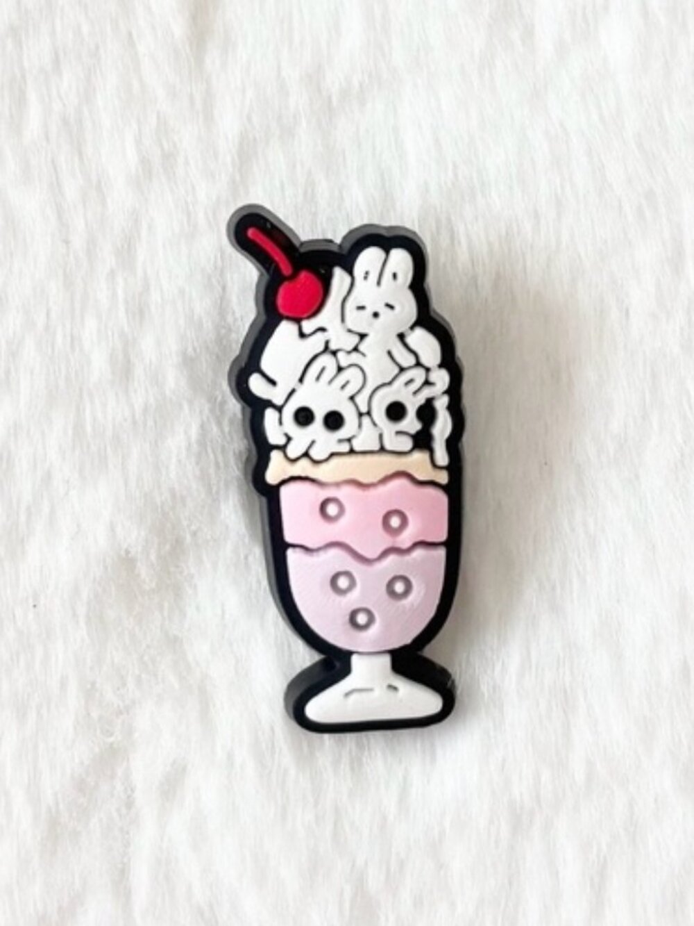 Pink and White Ice Cream Milkshake Charm